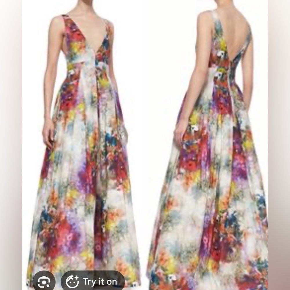 Alice and Olivia Chantal gown in Monet size 10 - Picture 4 of 11